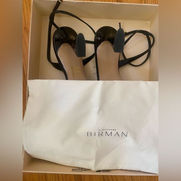 ALEXANDRE BIRMAN CLARITA BELL 85 PATENT SANDALs Black Heels bow shoes Revolve 8 - Picture 10 of 15